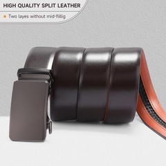 SENDEFN Men&rsquo;s Leather Belt – 28&Prime; to 44&Prime; Waist Adjustable, Coffee-iron Gray