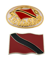 2 PCS Trinidad and Tobago Flag Belt Buckle New Western Trinidadians Tobagonians