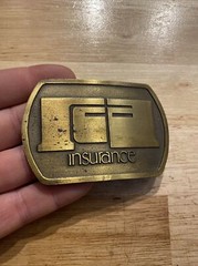 RCA Insurance Vintage Belt Buckle Brass Original 1/4LB+ Man Cave Fashion Decor