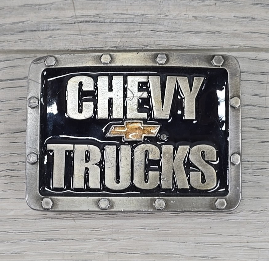 Buckles of America Masterpiece Collection Silver Tone Enamel Chevy Trucks Buckle