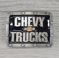 Buckles of America Masterpiece Collection Silver Tone Enamel Chevy Trucks Buckle