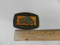 Vintage BELT BUCKLE C11 NEW YORK BIG RIG SEMI 18 WHEELER TRUCKER STYLE