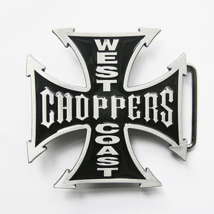 West Coast Choppers Belt Buckle Iron Cross Black