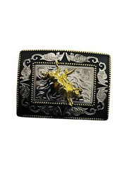 Rodeo Bull Rider western cowboy style Buckle Hebilla Vaquera Con Jinete