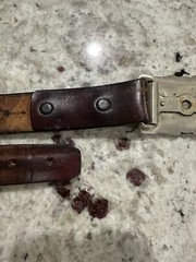 Vtg Nickel Silver 1883 Morgan Dollar Leather Belt And Buckle 395 Long G2U