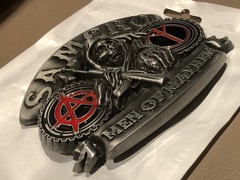 SAMCRO Sons of Anarchy Men of Mayhem 3D Grim Reaper Icon Metal Belt Buckle NWT