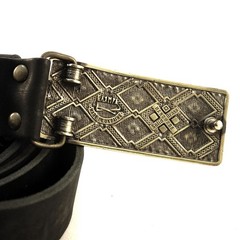 German silver buckle Krayka, Ukrainian ornamental buckle, woven belt embroidery