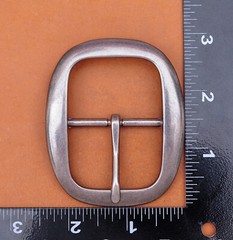 DIY Heavy Strong Center Bar Pin Belt Buckle Silver Plated Fit 40mm Leather Strap