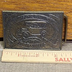 VINTAGE MODEL T FORD MARKED TIFFANY CO. FANTASY MODEL T CAR BRASS BELT BUCKLE