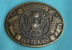 WW2 Veteran Oval Shaped Belt Buckle United States of America WWII