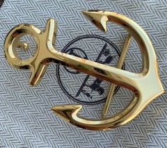 Hermes Cargo 38mm Waist belt buckle polished gold-tone anchor Design New