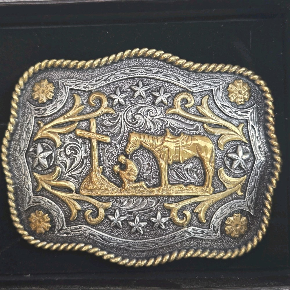 Cody James Belt Buckle Mens Western Cowboy Cross Christian Rectangle #938