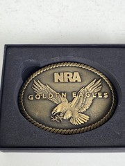 NRA GOLDEN EAGLES BELT BUCKLE – Flying Eagle – HANDYMAN Life Member Meritor CYA