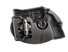 Silver Finish Pistol Gun & Bullets Buckle Western Cowboy Belt Buckle