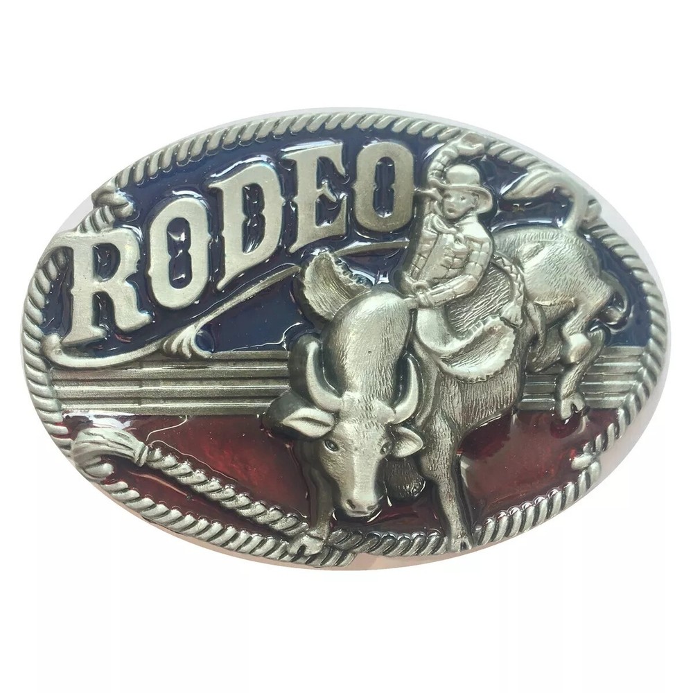 Rodeo Rider Belt Buckle Western Cowboy Native American Motorcyclist (CBY-03-B)