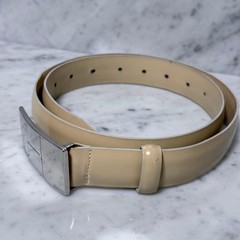 GUCCI buckle belt Logo hardware Authentic Beige Leather Made in Italy Men&rsquo;s