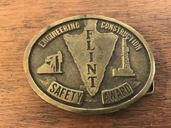 Flint Engineering Construction Safety Award Metal Belt Buckle