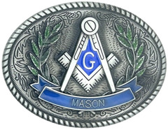Mason Freemason Masonic Enameled Belt Buckle Masons New