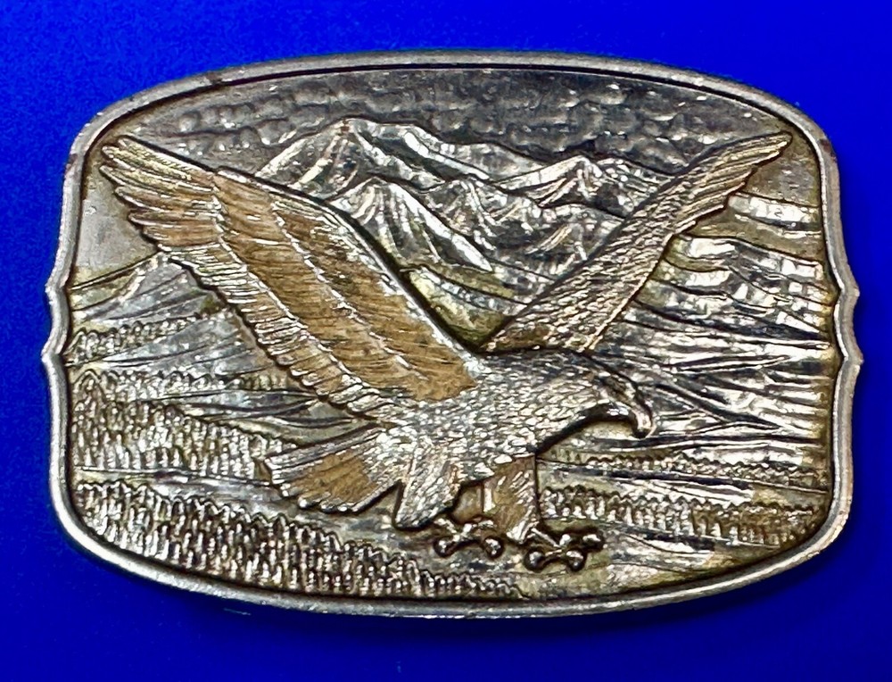 Patriotic Majestic American Bald Eagle Flying High Vintage Numbered Belt Buckle