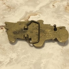 Vintage 1979 Baron Buckle Solid Brass Fire Truck Belt Buckle Department 6150