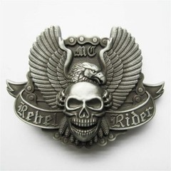 Rebel Rider Motorcycle Chain Eagle Skull Metal Belt Buckle
