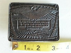 Brass Right To Keep Bear Arms Gun Rights Eagle Belt Buckle 2nd Amendment Frontie