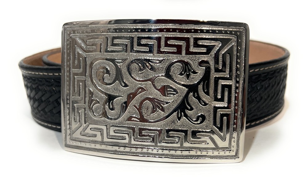 STAINLESS STEEL WESTERN BELT BUCKLE COWBOY RODEO CHARRO HEBILLA CHARRA VAQUERA