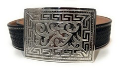 STAINLESS STEEL WESTERN BELT BUCKLE COWBOY RODEO CHARRO HEBILLA CHARRA VAQUERA