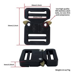 TXZWJZ Metal Dual Adjustable Tactical Belt 1inch(25mm), Black