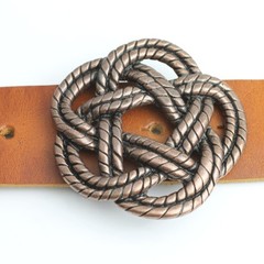 Knot Belt Buckle, Celtic Gordian Knot Buckle, Antique Copper Rope Design Buckle