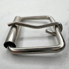 Silver Tone Simple Basic Roller Belt Buckle
