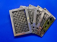 Royal Straight Flush Casino Poker Gambling Spinning Reversible Ace Belt Buckle