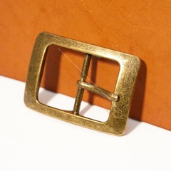 Huge Retro Brass Men Prong Center Bar Leathercraft Belt Buckle Fits 36mm Strap