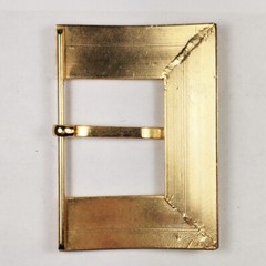 Retro Square Gold Tone Handmade Single Tongue Prong Classic Brass Belt Buckle