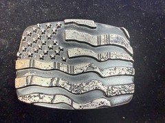 United States American Flag Engraved Patriotic – #6386 Chrome Brand Belt Buckle