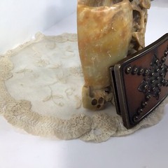 Brass Leather & Studs Belt Buckle~Brown/ Gold Handcrafted ~UNIQUE ~FREE SHIPPING
