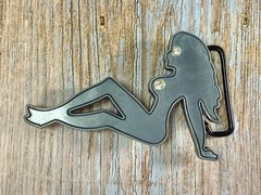 Sexy Woman Silhouette Mud Flap Girl Trucker Chick Belt Buckle By Buckle Rage