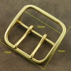 Solid Brass Double Prong Belt Buckle for 60mm Wide Leather Replacement Gold