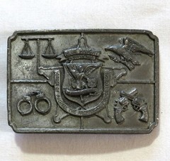 Blue Knight Vintage Belt Buckle 1979 Police Legion Archangel Order Gemco 1970&rsquo;s