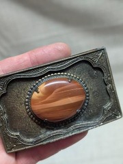 vintage PICTURE JASPER belt buckle SOUTHWESTERN native american GEMSTONE