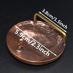 Lost-Wax Casting Copper Lion Round Belt Buckle (Belt Not Included) Men&rsquo;s Buckle