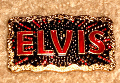 rare soldout elvis presley movie belt buckle as worn by baz luhrmann