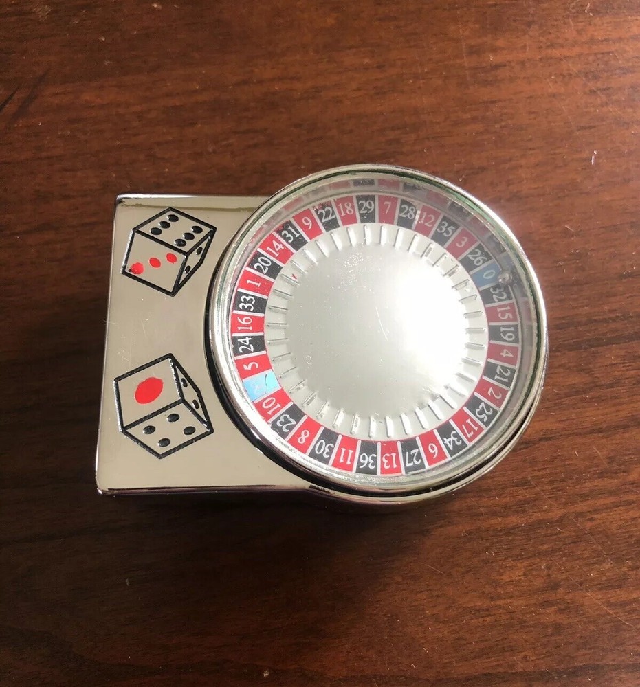 Spinning Roulette Table Casino Dice Gambler Metal Unisex Men’s Belt Buckle