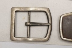 Lot of 9 Assorted Belt Buckles 1.5” Silvertone Brass Nickel Leather Crafter
