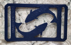 GRIP6 BELT BUCKLE – NATURALIST SALMON FISH – BLUE STEEL – 1.5 INCH WIDE #26