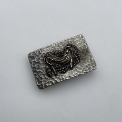 Vintage Old Silver Buckle,Mythology Dragon Fish- Auspicious Beast,Belt Hardwares