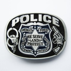 NEW POLICE LAW ENFORCEMENT COP JUSTICE AMERICA PROTECT GUN BELT BUCKLE