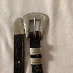 Belt Buckle Set 2 In Wide. Comes with Worn Belt for Parts 30 In Length