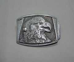 CDC Metalworks Pewter Belt Buckle Great American Eagle Colorado USA