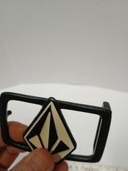 VOLCOM Belt Buckle Vintage Black And White Stone Liberation